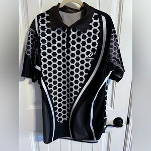 Scudopro Men's Short Sleeve Cycling Shirt Black & White Honeycomb Pattern. 3X